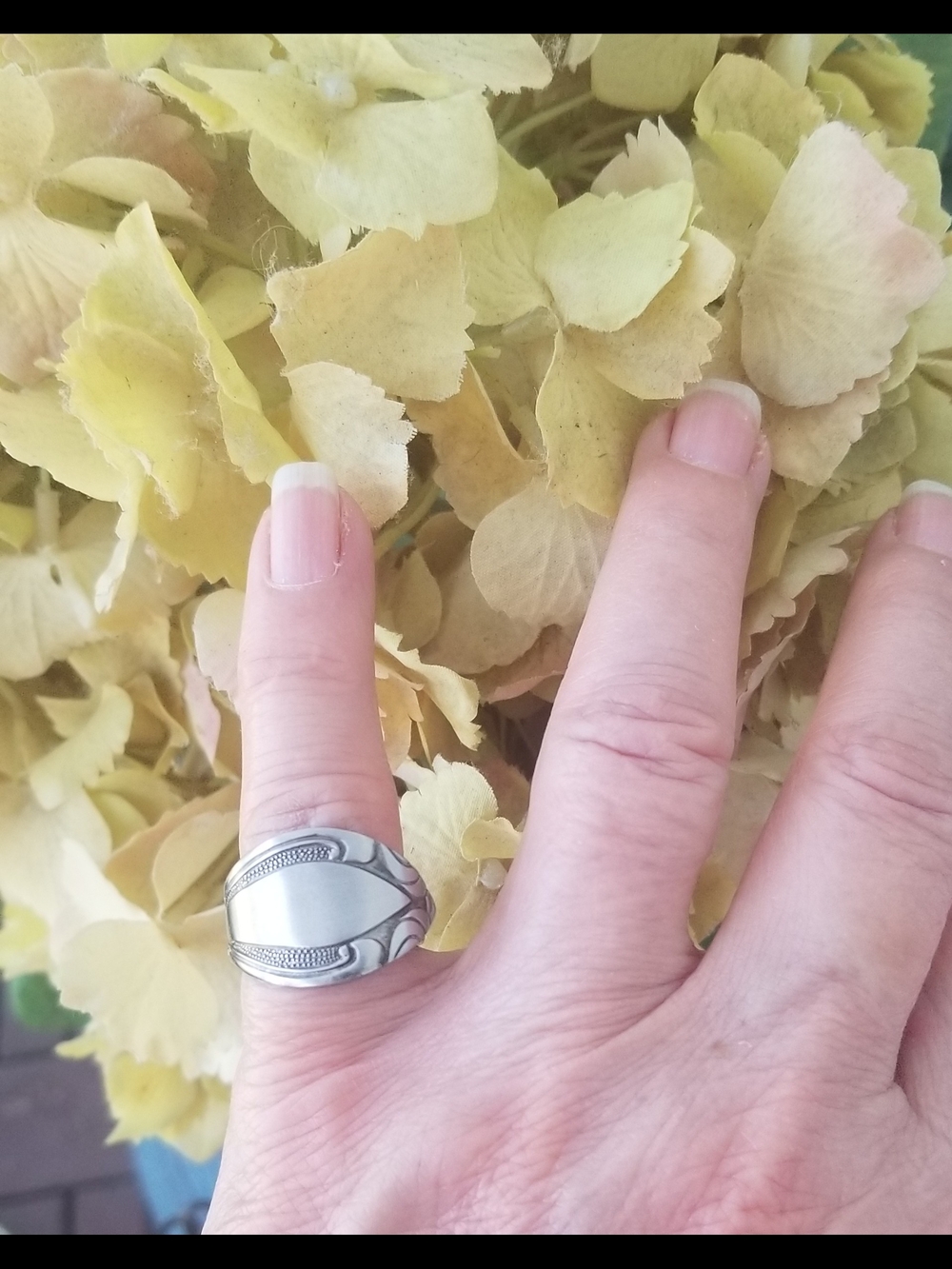 Silver Stainless Steel Spoon Ring  Size 6.5
